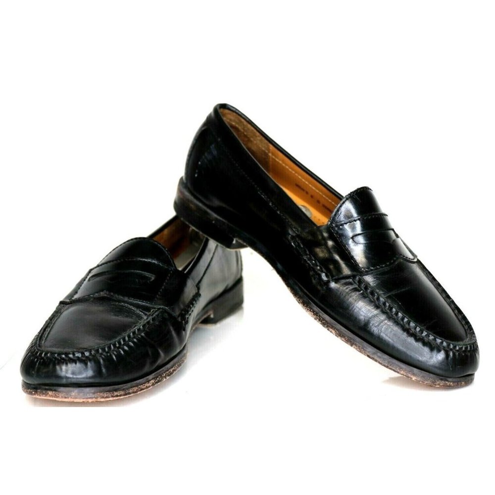 Cole Haan Men's Size 8 D M - Black Leather Dress Shoes Slip On Moccasins Moc EUC